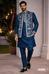 Outluk Wedding Collection Vol 142 Pure Donair Mens Modi Jacket Kurta Pajama Manufacturers 142009 to 142014